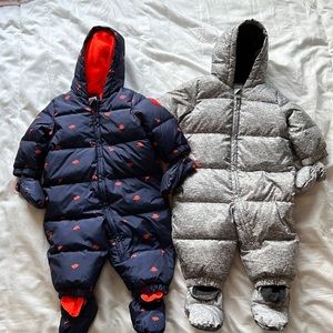 Baby GAP one-piece puffer snowsuits 6-12m